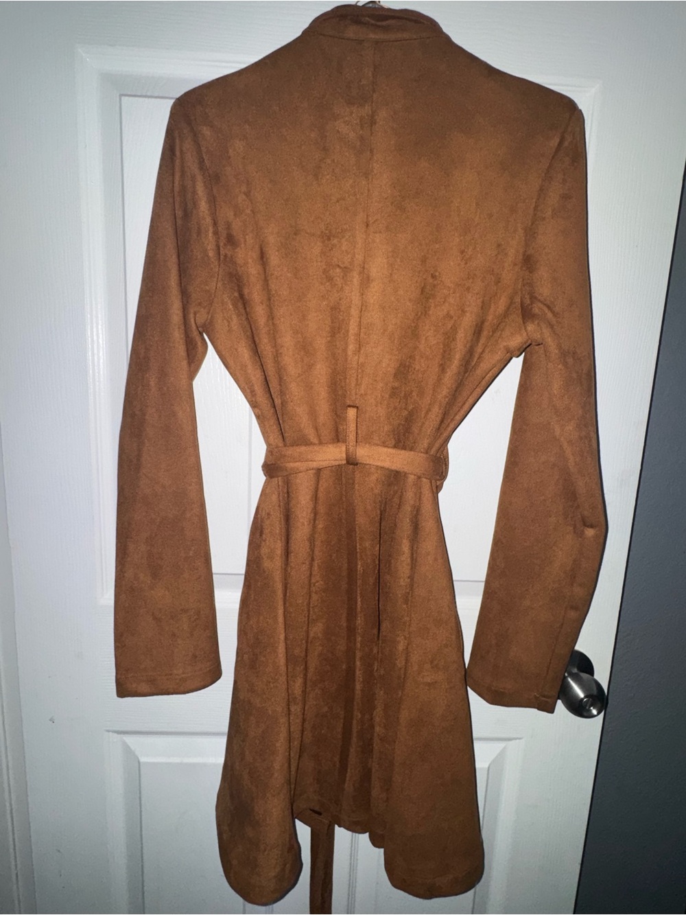 Windsor Suede-Effect Belted Trench Coat - Camel Brown - Picture 3 of 3